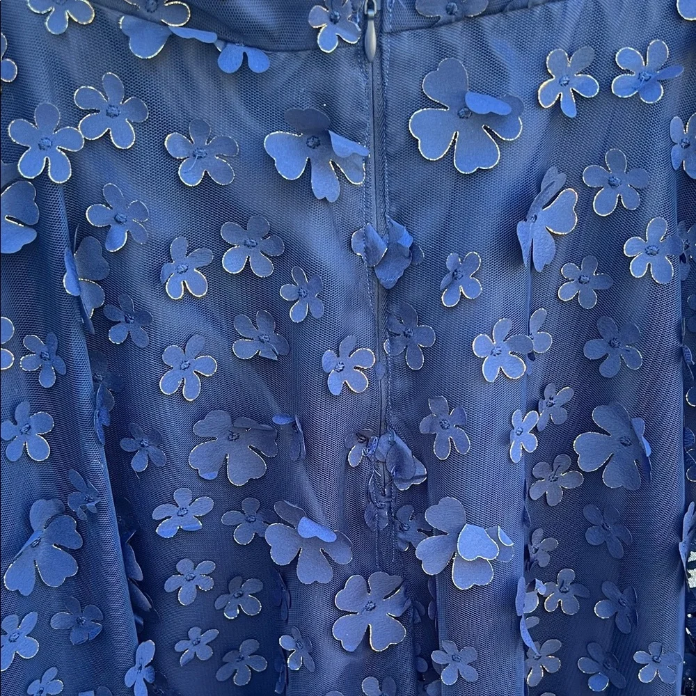 Handcrafted Elegant Navy Blue Lace Skirt - Picture 5 of 5